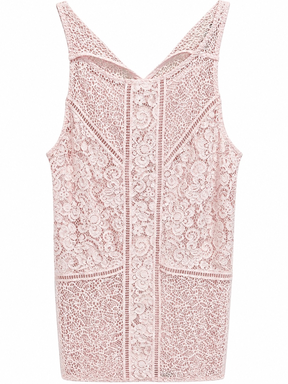 Express Lace Sleeveless V-Neck Dress in Blush Pink